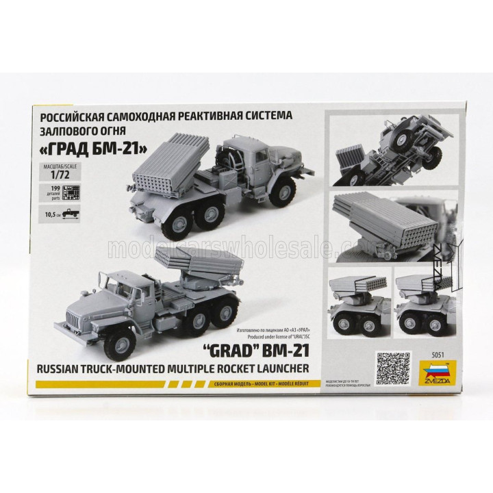 ZVEZDA TRUCK GRAD BM-21 RUSSIAN MOUNTED MULTIPLE ROCKET LAUNCHER LANCIA MISSILI 1/72