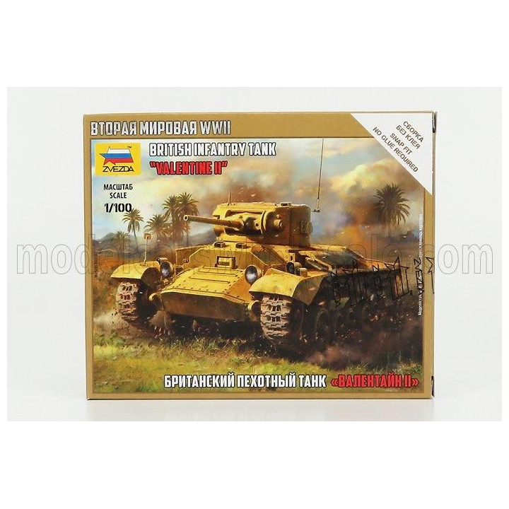 ZVEZDA TANK VALENTINE II MILITARY BRITISH INFANTRY 1/100