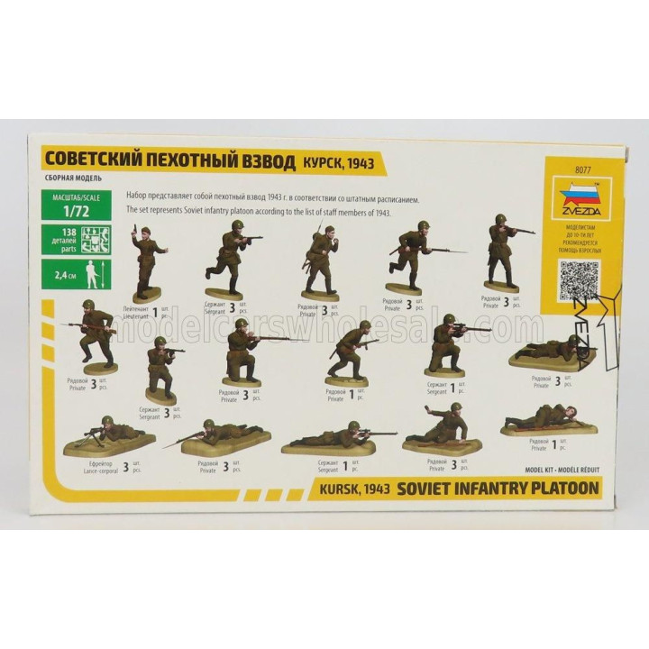 ZVEZDA FIGURES SOLDATI - SOLDIERS MILITARY SOVIET INFANTRY PLATOON 1/72