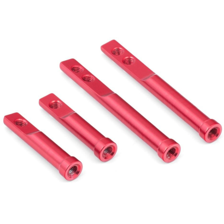 Hliníkové sloupky karoserie s magnety pro drift 1/10, červená