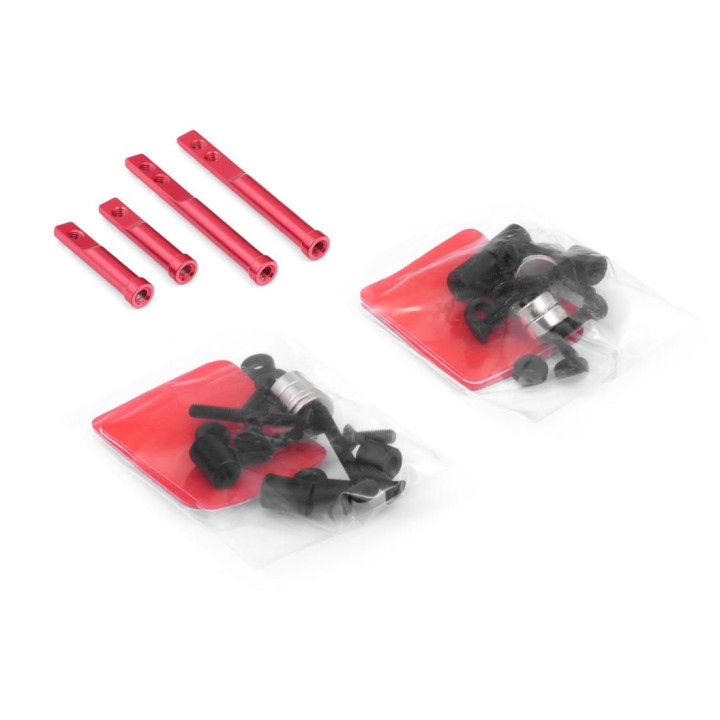 Hliníkové sloupky karoserie s magnety pro drift 1/10, červená