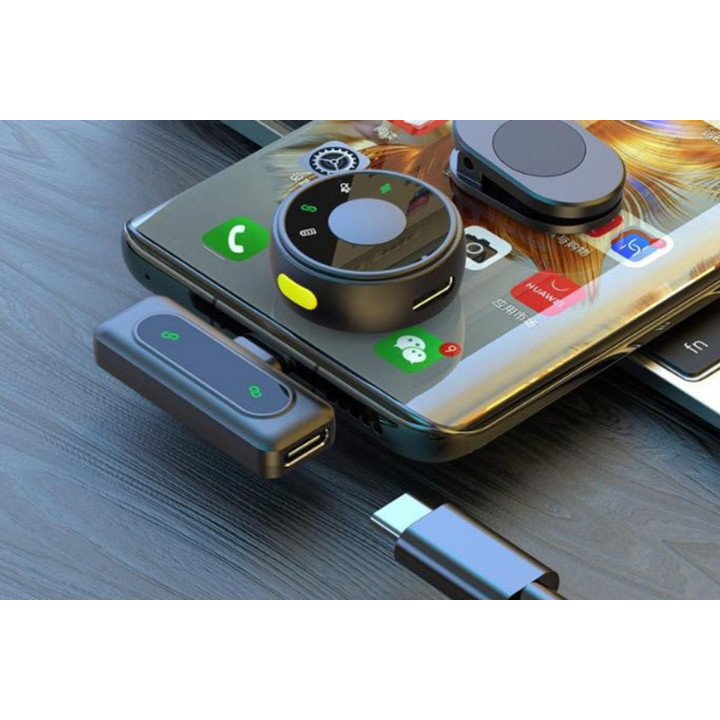 2in1 Type-C Omnidirectional Magnetic 2.4GHz Wireless Lavalier Microphone (With Battery)