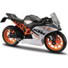 Model silničního motocyklu v měřítku 1:18 Maisto 14175 KTM RC 390 nejen pro sběratele. Detailní provedení, velmi přívětivá cena, délka přibližně 12 cm.