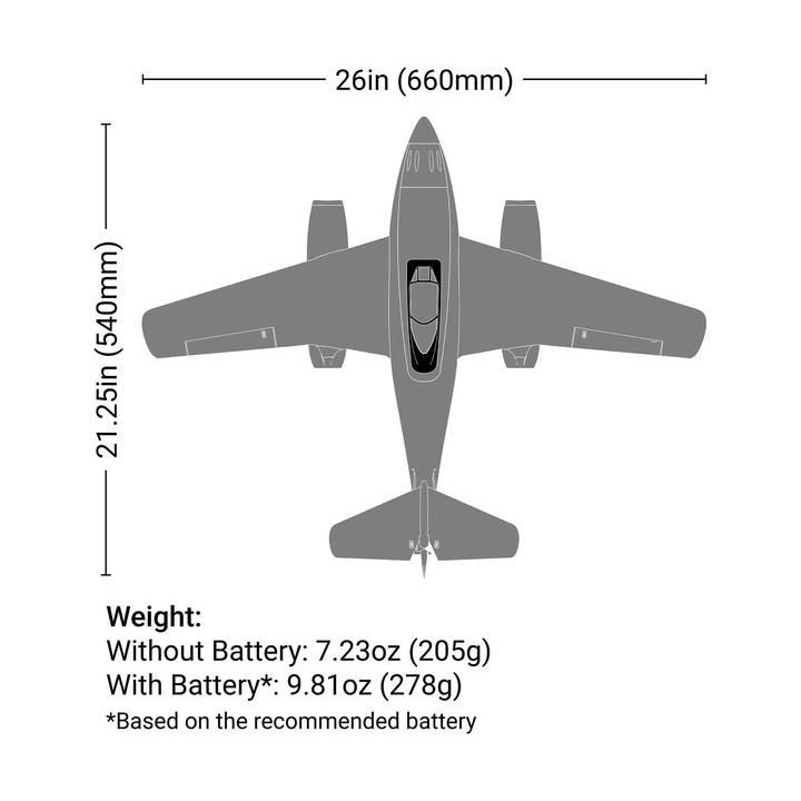 E-flite Me 262 EDF 0.66m SAFE Select BNF Basic