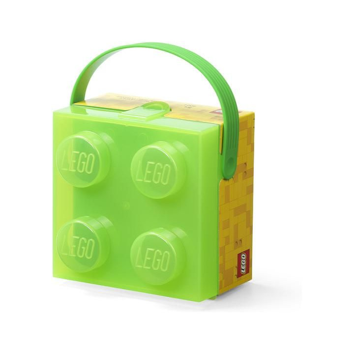 LEGO box s rukojetí 166x165x117mm - průsvitný modrý