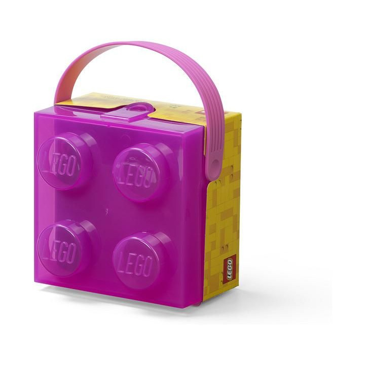LEGO box s rukojetí 166x165x117mm - průsvitný modrý