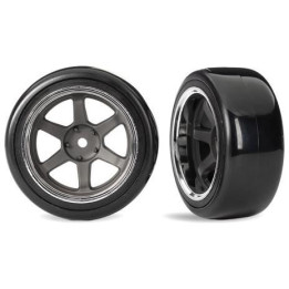 Traxxas kolo 1.9", grafitově šedý disk, pneu drift měkká přední (2)