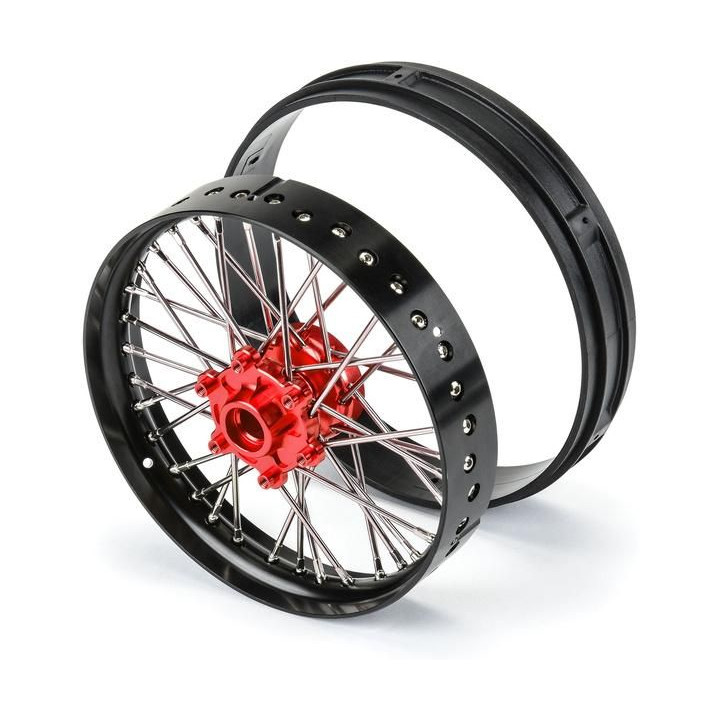 Pro-Line disk přední Pro-Spec V2 Bead, hliník, černý/červený: PM-MX
