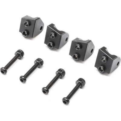 Losi uložení nápravy 4-bodové spodní, hliník, černé: Mini LMT (4)