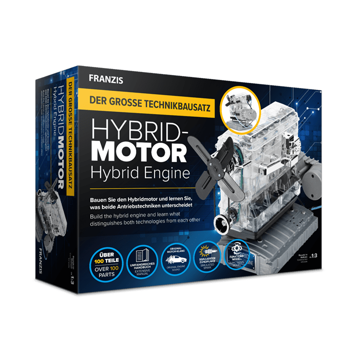 Stavebnica modelu hybridného motora Franzis v mierke 1:3 so zvukovým modulom