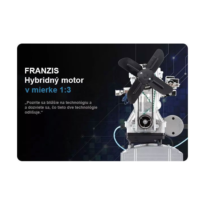 Stavebnica modelu hybridného motora Franzis v mierke 1:3 so zvukovým modulom