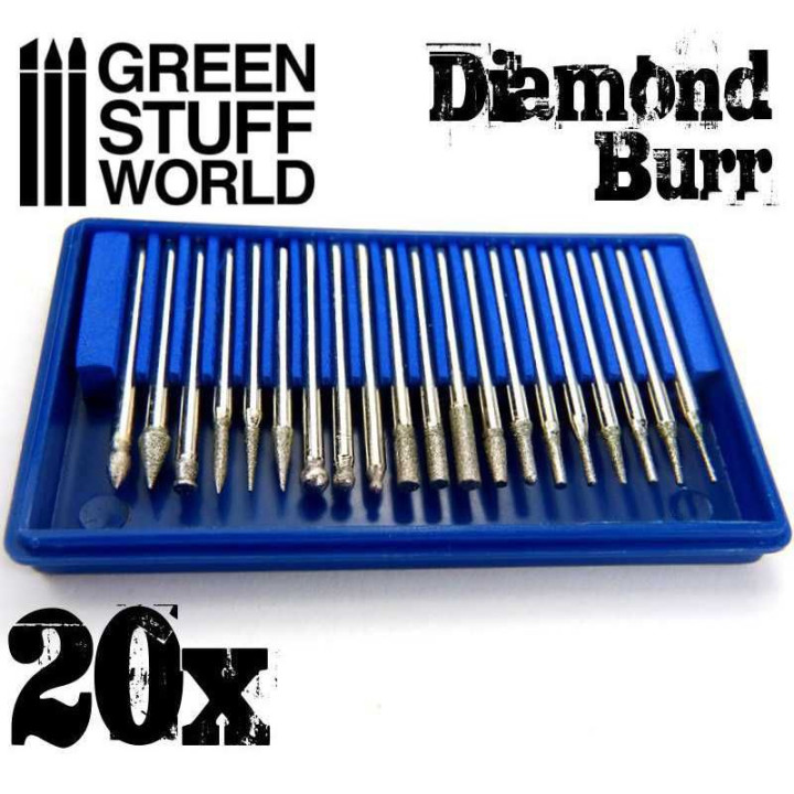 Diamond Burr Set with 20 tips / Súprava diamantových fréz s 20 hrotmi