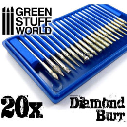 Diamond Burr Set with 20 tips / Súprava diamantových fréz s 20 hrotmi