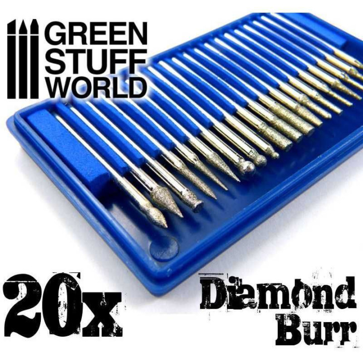 Diamond Burr Set with 20 tips / Súprava diamantových fréz s 20 hrotmi