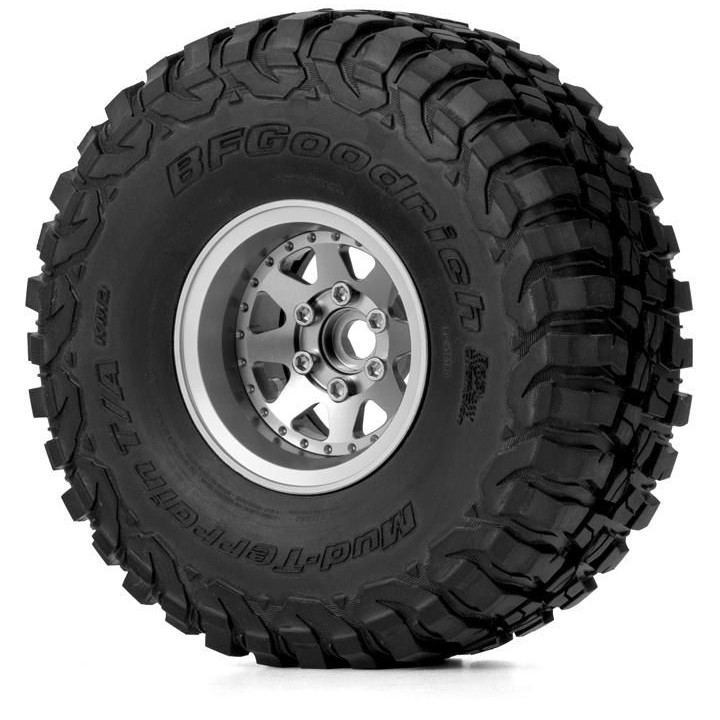 1.9'' Hliníkové beadlock disky offset -10 mm pro 1/10 crawler/expedice stříbrné - 2 ks
