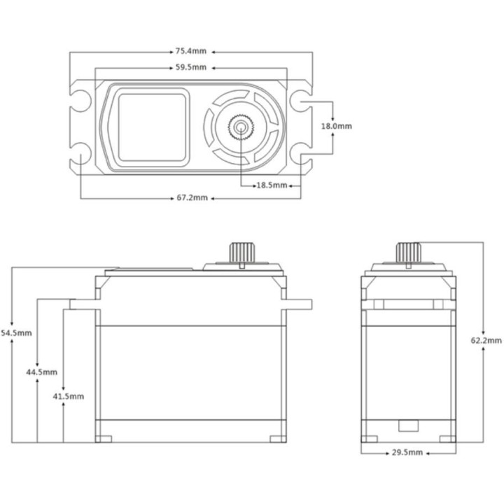 DH85W High-torque Digital servo (85 kg-0,15s/60°)