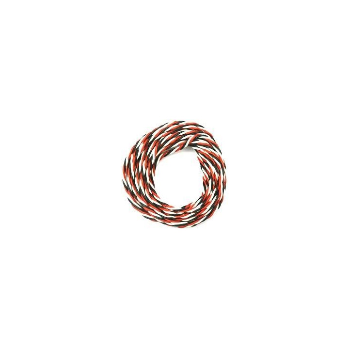 Kabel třížilový silikonový kroucený tlustý FU 0.5mm2 s 1x bílý kabel