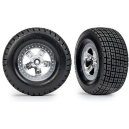 Traxxas kolo 2.2/3.0", disk SCT polomatný chrom, pneu Hoosier (2) (2WD přední)