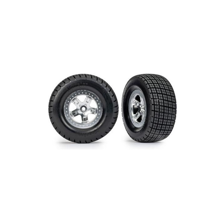 Traxxas kolo 2.2/3.0", disk SCT polomatný chrom, pneu Hoosier (2) (2WD přední)
