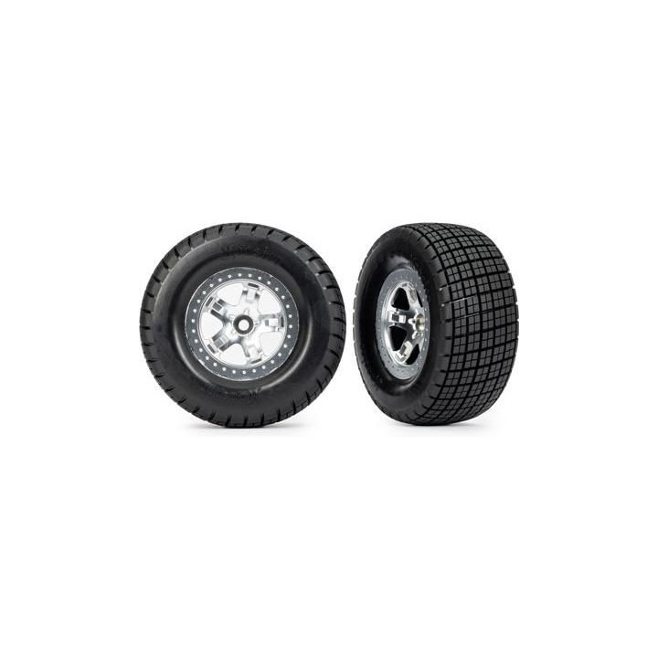 Traxxas kolo 2.2/3.0", disk SCT polomatný chrom, pneu Hoosier (2) (2WD zadní, 4WD)