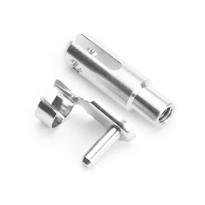 Alu vidlička M4 s pružinovou pojistkou a 3mm čepem, 100 ks.