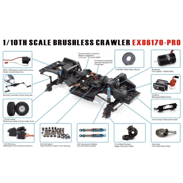 CHALLENGER PRO 1/10 sada 2,4GHz, šedá