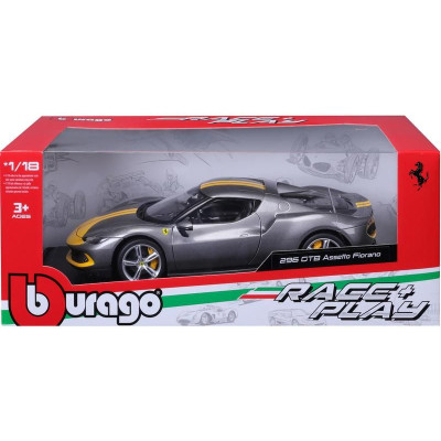 Bburago Ferrari 296 GTB Assetto Fiorano 1:18 šedá