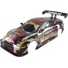 Karosérie Killerbody pro silniční auta 1:10 Gainer Tanax GT-R Nismo (R35) stříbrná, hotová nabarvená, rozvor 257 mm, šířka 195 mm, měřítko 1:10. Vyrobeno z odolného lexanu.
