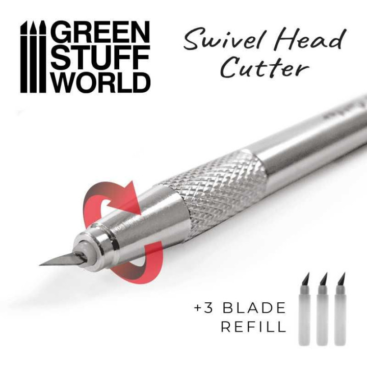Metal Swivelhead HOBBY KNIFE +3blade / Kovový nôž HOBBY s otočnou hlavou +3nože