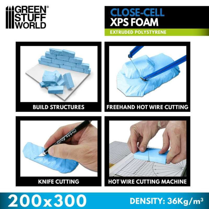 Closed cell XPS foam 200x300x30mm / Pena XPS s pevnou štruktúrou 200x300x30mm