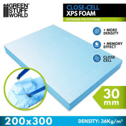 Closed cell XPS foam 200x300x30mm / Pena XPS s pevnou štruktúrou 200x300x30mm