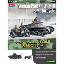 Model Kit military 13556 - German Panzer I Ausf.B & Motorcycle (1:35)