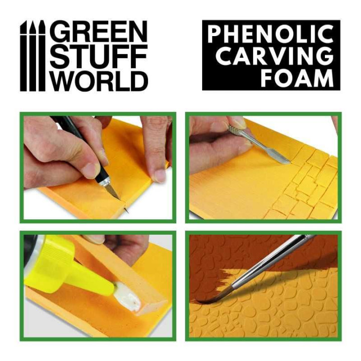 Phenolic Carving Foam 4mm - A5 size 10pc / Fenolová rezbárska pena 4mm - veľkosť A5 10ks