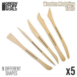 Wooden Modeling Tools 5pc / Drevené modelárske nástroje 5ks