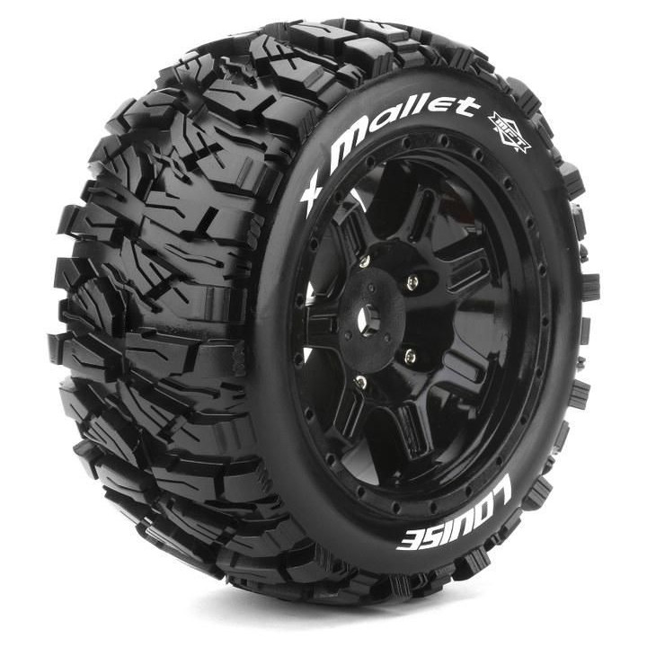 X-MALLET SPORT 1/5 24mm hex Black Rims, 2 ks