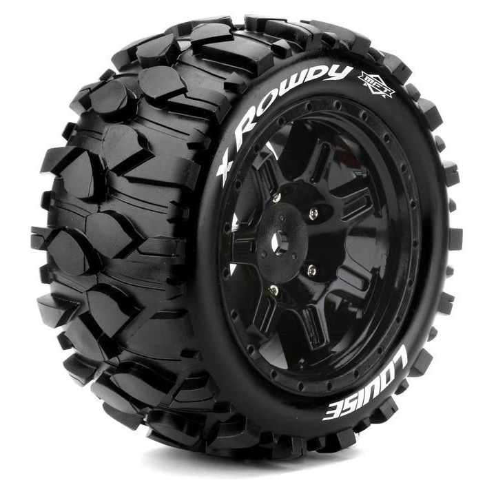 X-ROWDY SPORT 1/5 24mm hex Black Rims, 2 ks