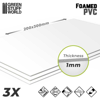 Foamed PVC (Forex) 200x300x1mm 3pc / Penové PVC (Forex) 200x300x1mm 3ks
