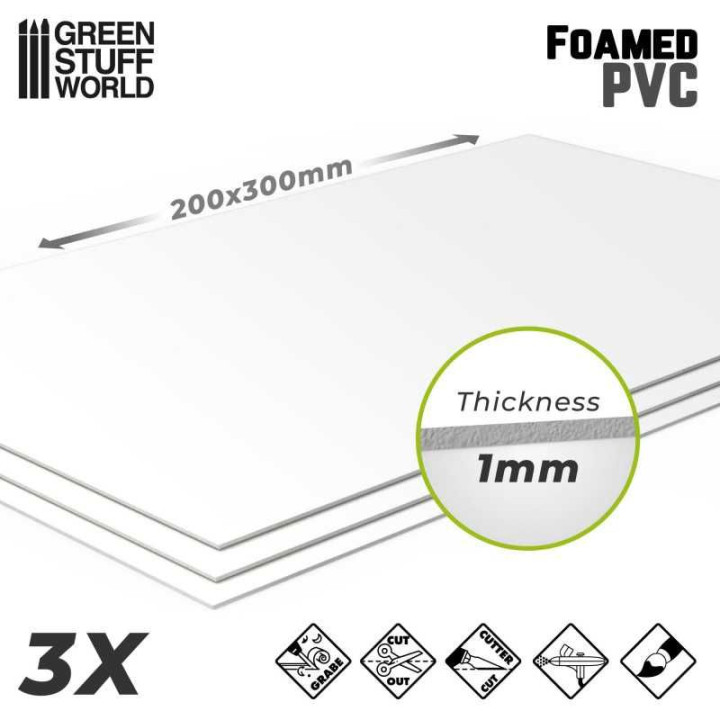 Foamed PVC (Forex) 200x300x1mm 3pc / Penové PVC (Forex) 200x300x1mm 3ks