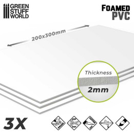 Foamed PVC (Forex) 200x300x2mm 3pc / Penové PVC (Forex) 200x300x2mm 3ks