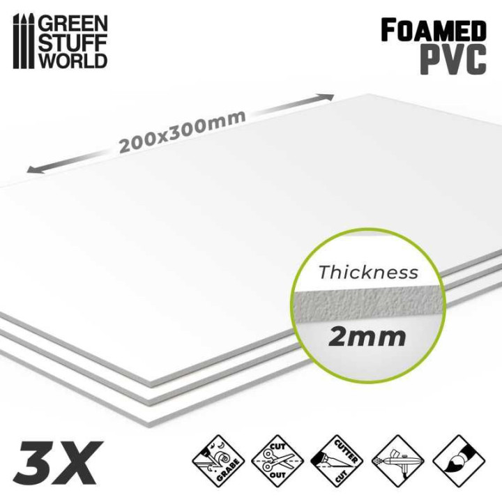 Foamed PVC (Forex) 200x300x2mm 3pc / Penové PVC (Forex) 200x300x2mm 3ks