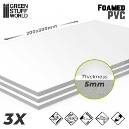 Foamed PVC (Forex) 200x300x5mm 3pc / Penové PVC (Forex) 200x300x5mm 3ks