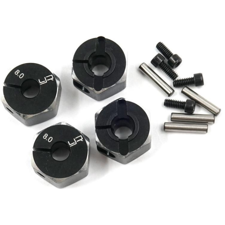 Hliníkové HEX unašeče kola 12x8mm, 4ks, černý