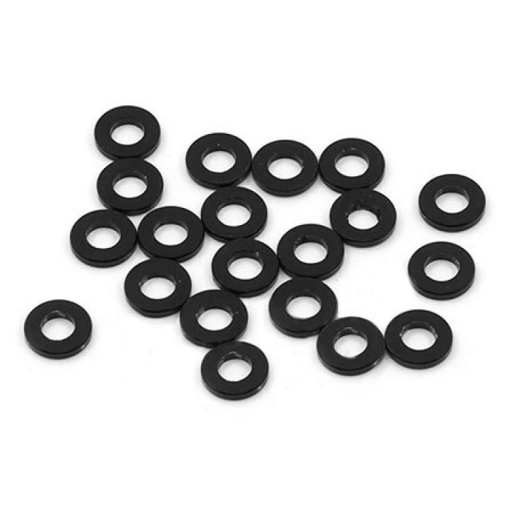 Hliníkové podložky M3 0.25mm (20 kusů) - černé