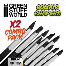Clay Shapers - Color Shapers COMBO 0 and 2 - Black Firm / Tvorítka 0 a 2 - čierna pevná