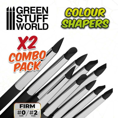 Clay Shapers - Color Shapers COMBO 0 and 2 - Black Firm / Tvorítka 0 a 2 - čierna pevná