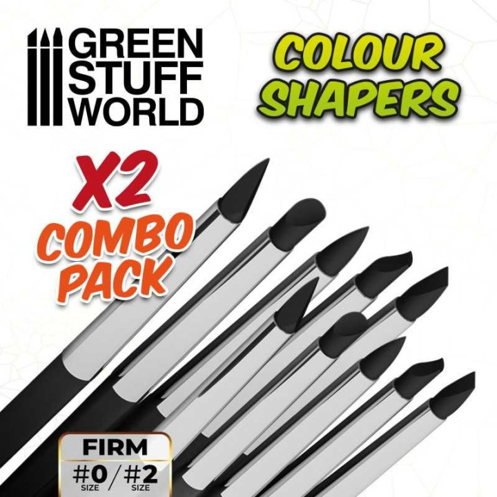 Clay Shapers - Color Shapers COMBO 0 and 2 - Black Firm / Tvorítka 0 a 2 - čierna pevná