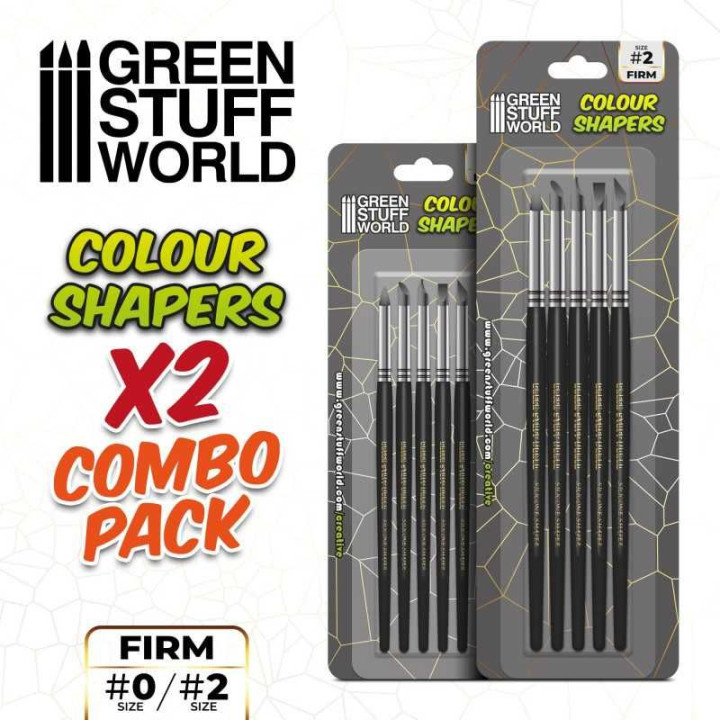 Clay Shapers - Color Shapers COMBO 0 and 2 - Black Firm / Tvorítka 0 a 2 - čierna pevná