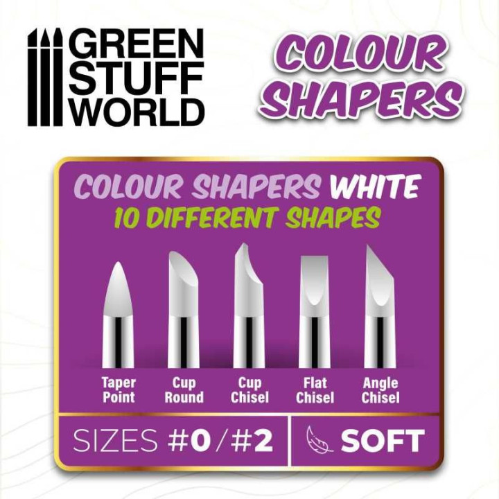 Clay Shapers - Color Shapers COMBO 0 and 2 - White Soft / Tvorítka 0 a 2 - biela mäkká
