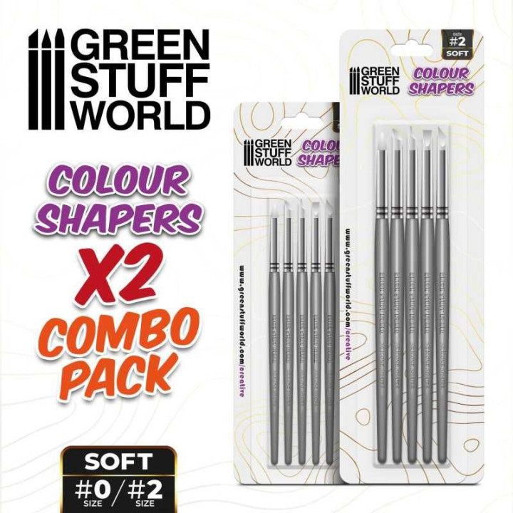 Clay Shapers - Color Shapers COMBO 0 and 2 - White Soft / Tvorítka 0 a 2 - biela mäkká