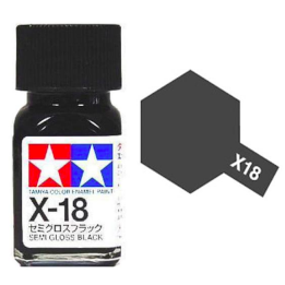 Tamiya 80018 Enamel X-18 Semi Gloss Black 10ml